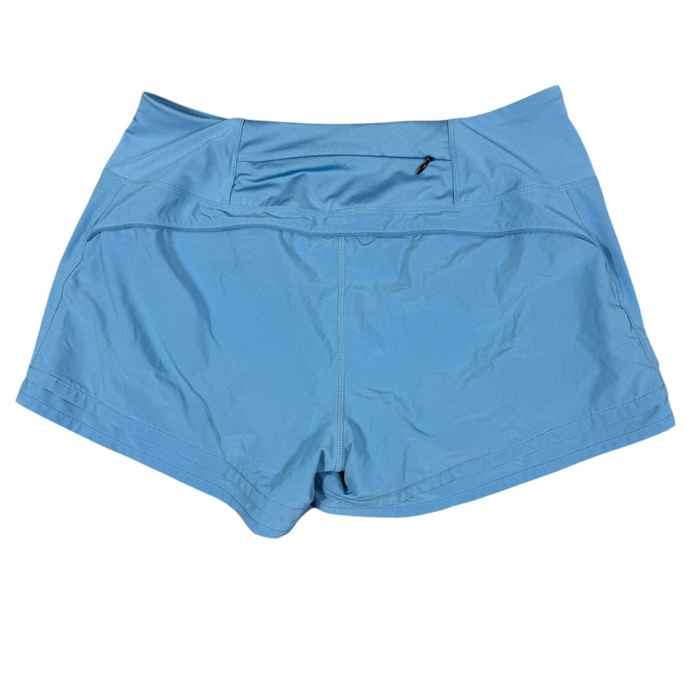 Blue Running Shorts Womens Athletic Zip Pocket Workout Activewear hotty hot - Picture 3 of 6